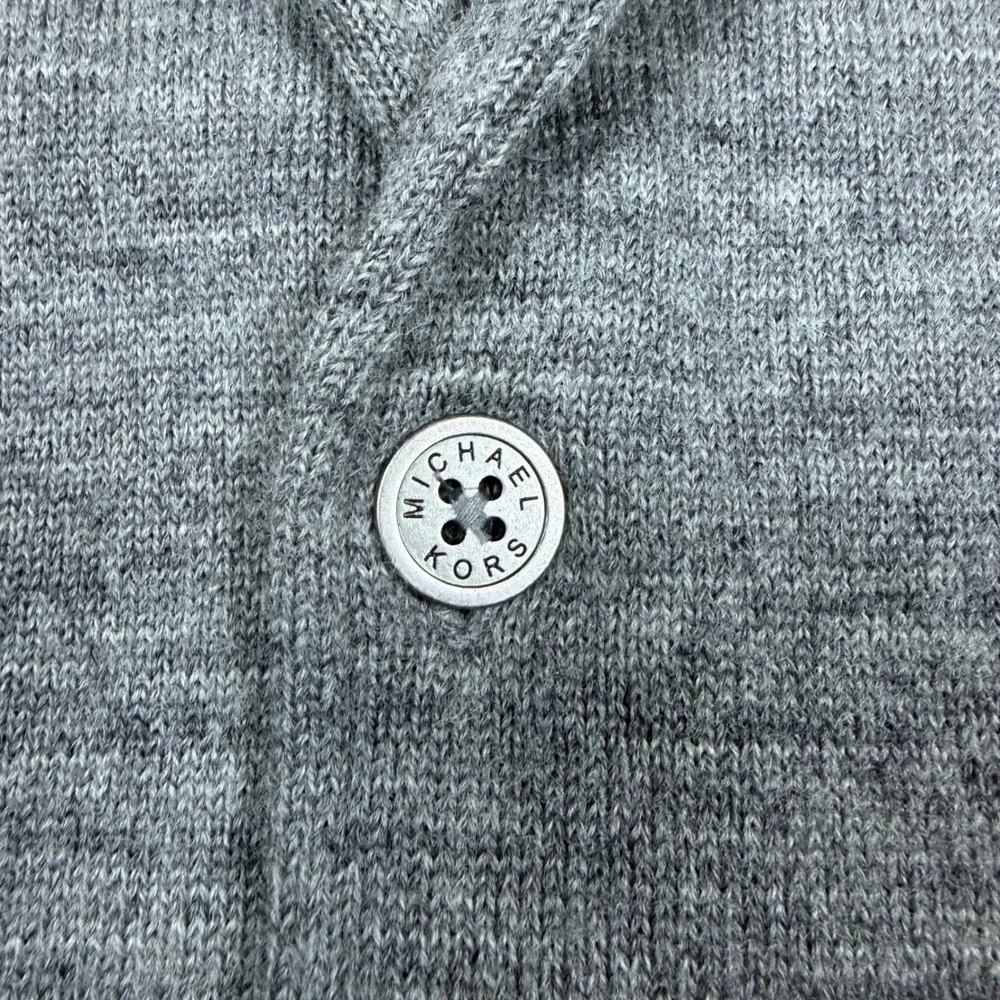 Michael Kors Knit Blazer Mens Large Gray 100% Wool 2-Button Sweater Jacket F28